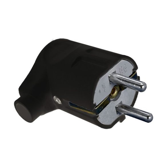 ELMARK ANGLE SCHUKO PLUG 16A 2P+E BLACK