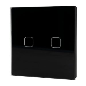 WI-FI SMART TOUCH EU 2 GANG 1 WAY SWITCH BLACK