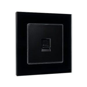 SINGLE LAN SOCKET GLASS FRAME BLACK