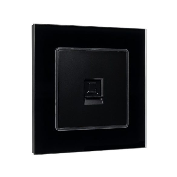 SINGLE LAN SOCKET GLASS FRAME BLACK