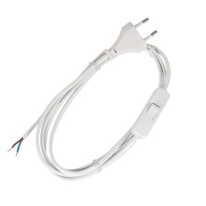 POWER CABLE H03VV-F 2G0,50MM? WITH SWITCH 2M WHITE