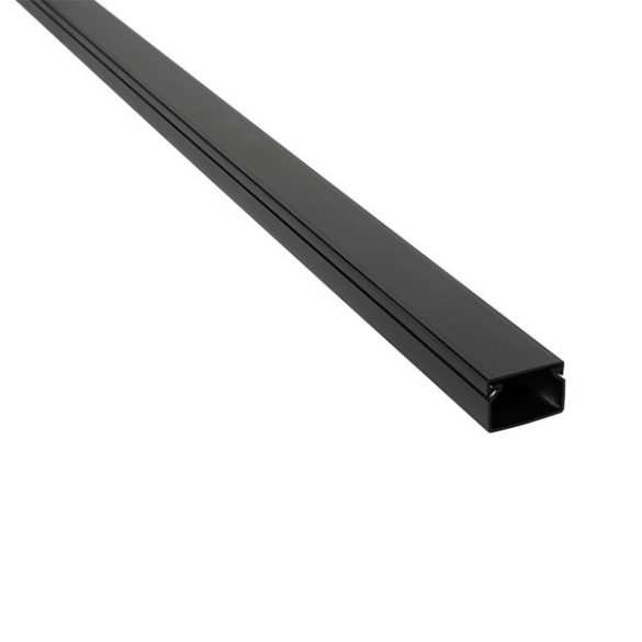 2m. 12X12 PLASTIC CABLE TRUNKING CT2 BLACK