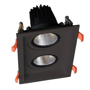 DOUBLE LED MOVABLE SPOT LIGHT 2X15W 230V 3000K FEKETE 92DL81F3030/BL