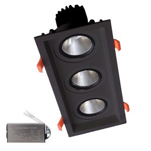 TRIPLE LED SPOT LIGHT 3X15W 230V 3000K BL+EMERGENCY KIT 92DL81F4530/BLE