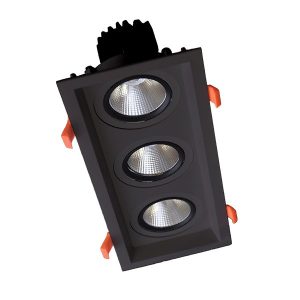 TRIPLE LED MOVABLE SPOT LIGHT 3X30W 230V 3000K FEKETE 92DL82F9030/BL