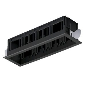 MODENA 4 MODULE RECESSED BOX WITH FRAME FEKETE 92MOD4GR/BL