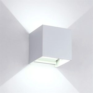 LED FALI LÁMPA SZÖGLETES 2X5W 4000K IP54 FEHÉR 969LED100S/WH