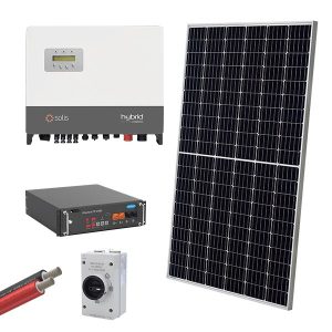 HYBRID SOLAR SYSTEM 3P/10kW 465W PANEL+4 BATTERIES