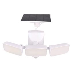 TRIPLE SOLAR FLOODLIGHT 15W IP54 WITH SENSOR, BLAC