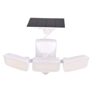 TRIPLE SOLAR FLOODLIGHT 15W IP54 WITH SENSOR, BLAC