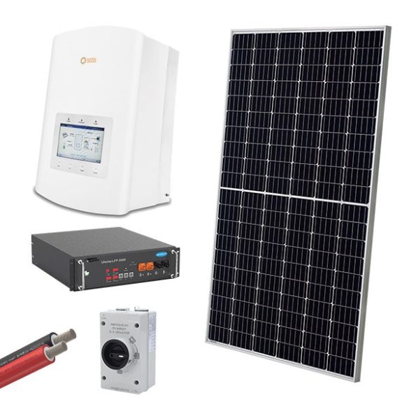 HYBR. SOLAR SYSTEM 1P/5kW 560W PANELS WITH BATT.