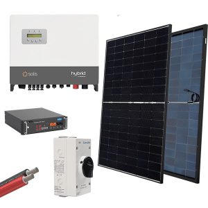 HYBR. SOLAR SYSTEM 3P/6kW 430W PANELS WITH BATT.