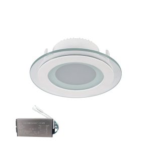 LED PANEL ÜVEG KEREK 18W 2700K+INVERTERREL