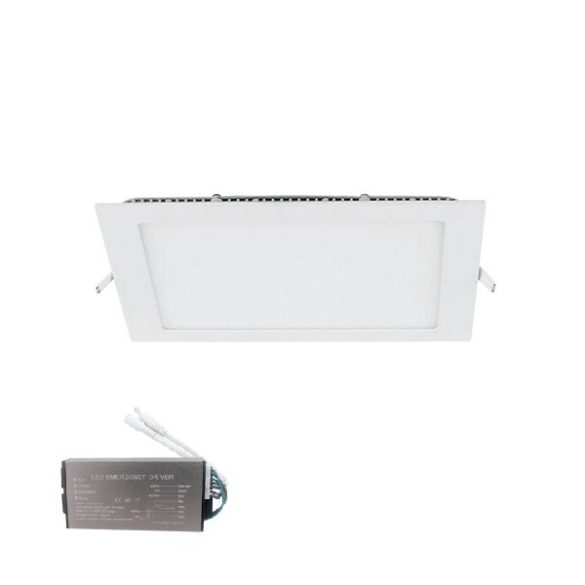 LED PANEL SZÖGLETES 12W 6400K SÜLLYESZTETT SZERELÉSŰ +SÜRGŐSSÉGI KÉSZLETTEL