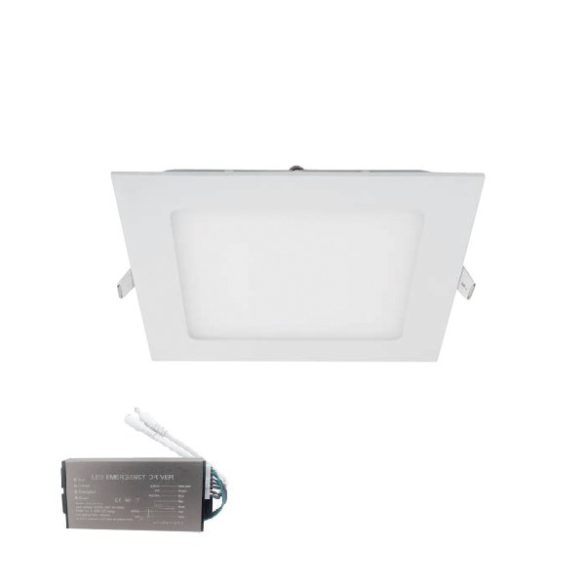 LED PANEL SZÖGLETES 18W 6400K SÜLLYESZTETT SZERELÉSŰ +SÜRGŐSSÉGI KÉSZLETTEL