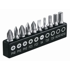 Bit készlet 10 db-os BOSCH IXO (PH0,PH1,PH2,PZ1,PZ2,T10,T20,HEX 4,HEX5,S4)