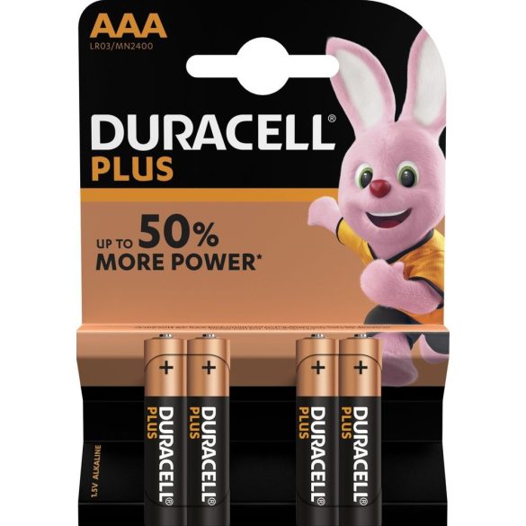 Duracell Plus 100% Extra Life  AAA MN2400 mikró (LR03) alkáli elem bl/4