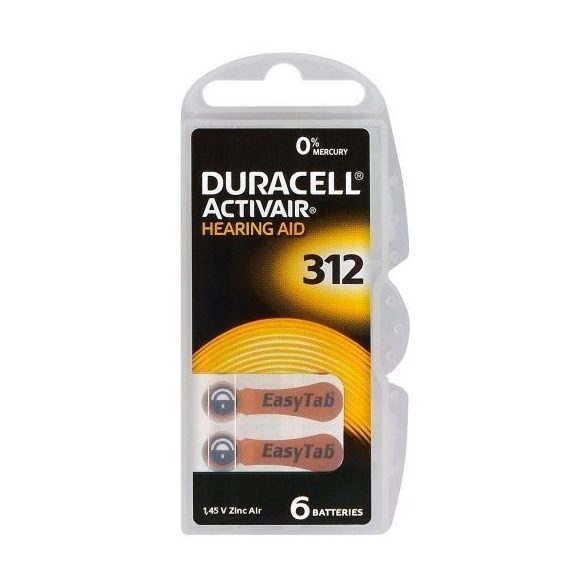 Duracell  ACTIVAIR hallókészülék elem "312" (PR41)  BL/6