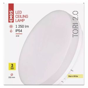 EMOS LED MENNYEZETI LÁMPA TORI 15W WW IP54 ZM4121