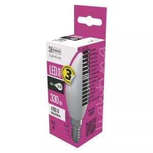 EMOS Classic LED izzó gyertya E14 4W 330lm természetes fehér ZQ3211