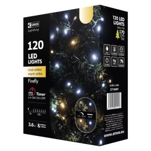 KARÁCSONYI FÉNYF FIREFLY 12M 120LED IP44 HIDEG/MELEG ZY1909T