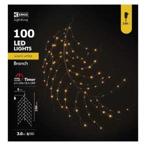 EMOS Home Dekoráció Gally 150cm 100LED IP44 időzítővel, meleg fehér ZY2262