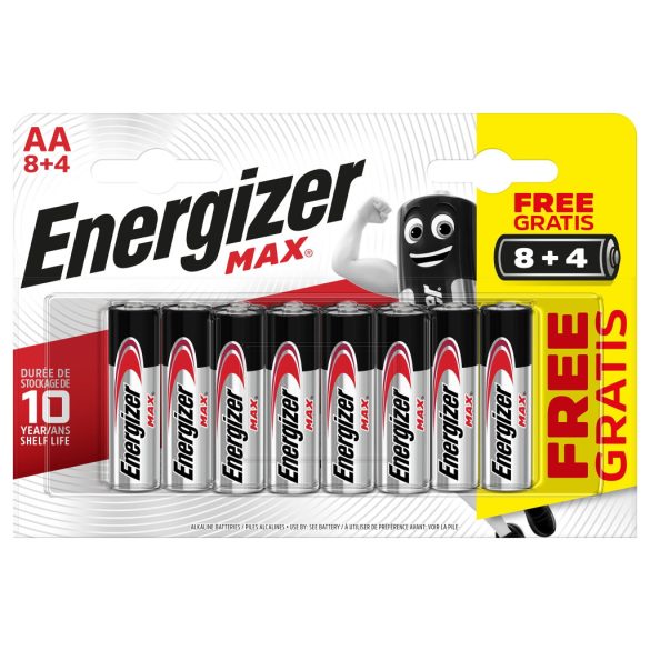 Energizer Max AA ceruza elem LR6 bl/8+4