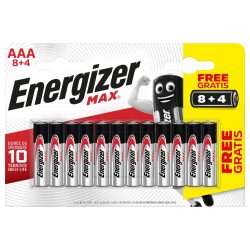 Energizer Max AAA mikró elem (LR03) BL/8+4