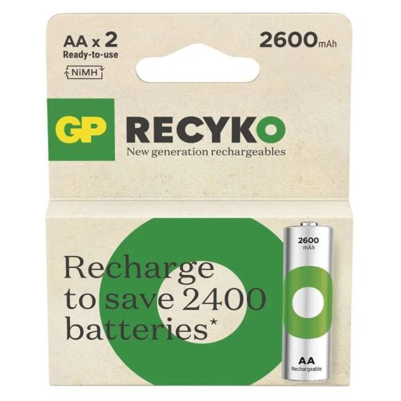 GP ReCyko NiMH Akkumulátor HR6 (AA) 2600mAh 2db B25272