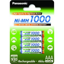 Panasonic 1000mAh Ni-Mh akku AAA HR03 BL/4