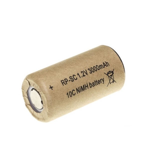 RP SC 3000 Ni-Mh ipari akku 1,2V 3000mAh 43x23mm nagy áramú (10C)