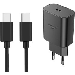   SAMSUNG 25W hálózati gyorstöltő USB C-C vezetékkel,fekete