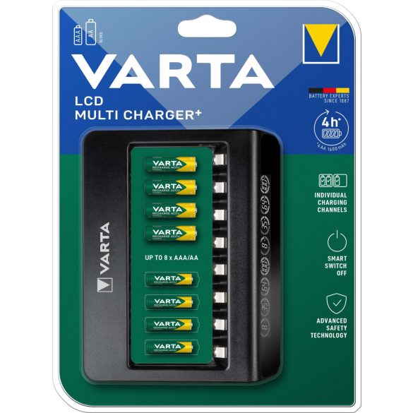 Varta LCD MULTI charger+ intelligens sortöltő 1-8 darab AA /AAA akkuhoz 57681