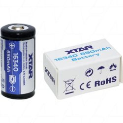 XTAR 16340 (CR123) 3,7V,650 mAh Li-ion akku védelemmel